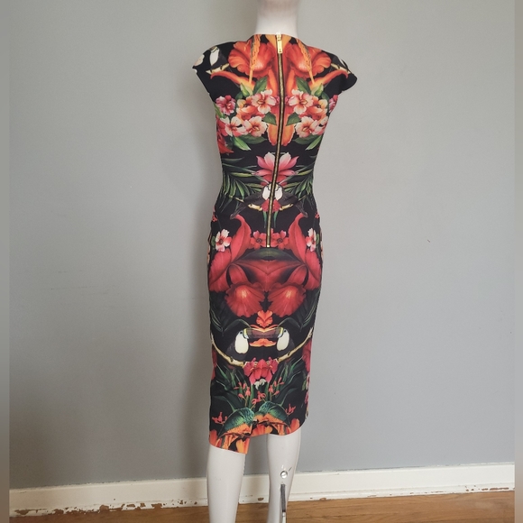 Ted Baker Bismii Mirrored Toucan Dress, BNWT, Size 0 - Picture 4 of 9